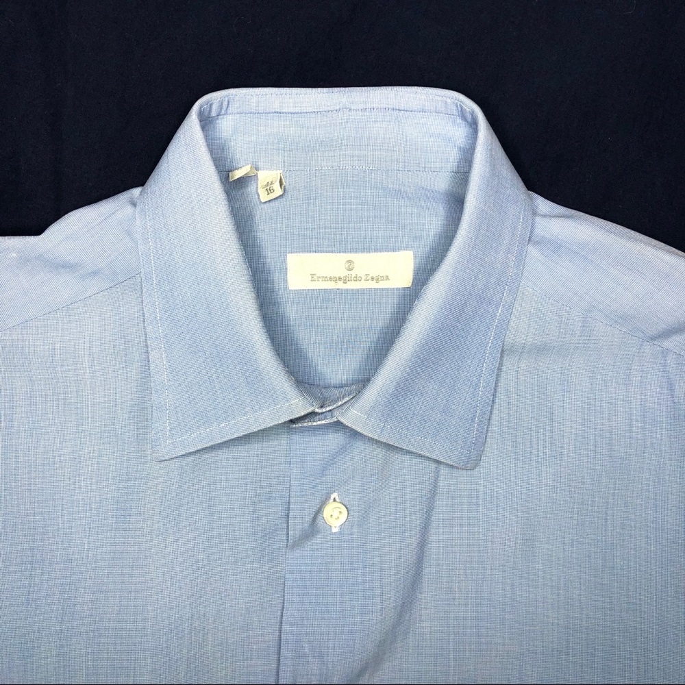 Ermenegildo Zegna Sz 16 Light Blue Dress Shirt